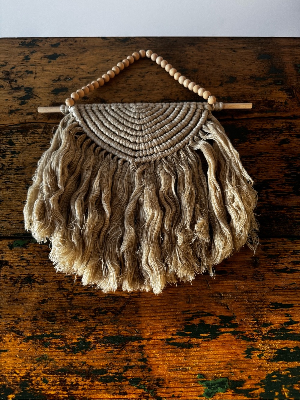 Handmade Macrame Wall Hanging in Natural Beige